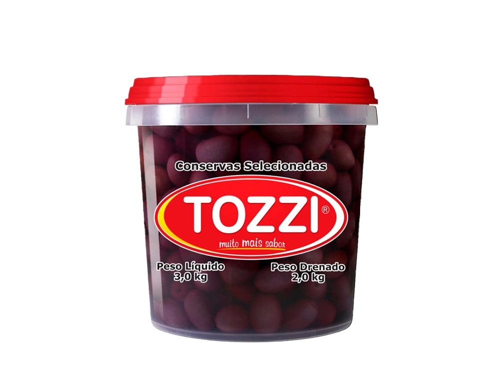 AZEITONA PRETA GRAÚDA 12 X 15 AZAPA TOZZI 2 KG (CX 4 BD)